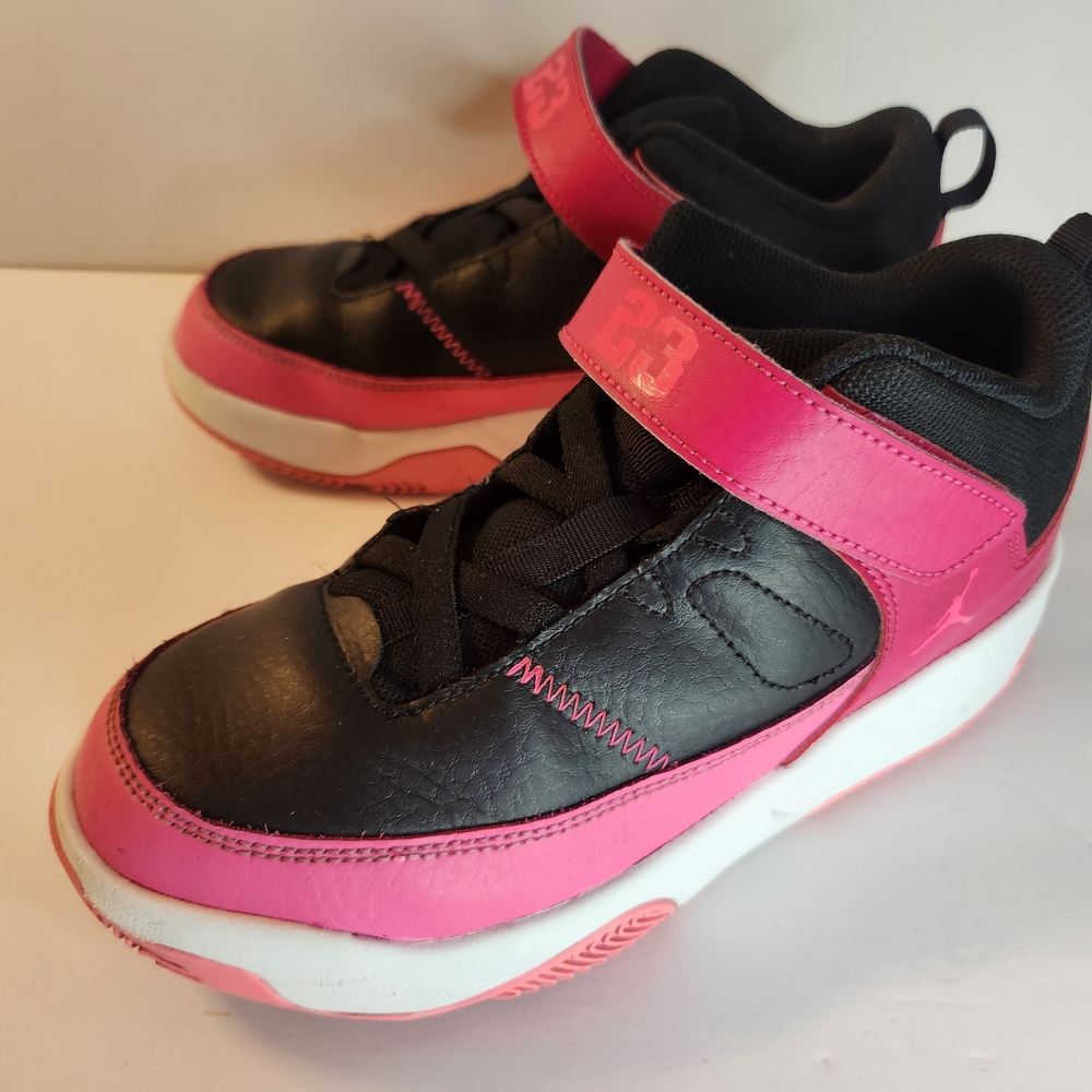 Jordan Kids Black and Pink Sneakers